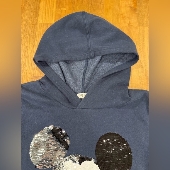 H&M Disney Sequin Mickey Mouse Hoodie Dress | Navy | Youth 14Y+ - Picture 7 of 7